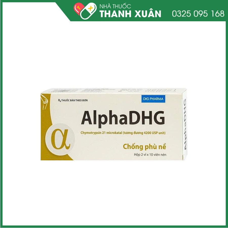 AlphaDHG thuốc điều trị phù nề sau chấn thương, phẫu thuật, bỏng
